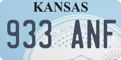 KS license plate 933ANF