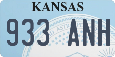 KS license plate 933ANH