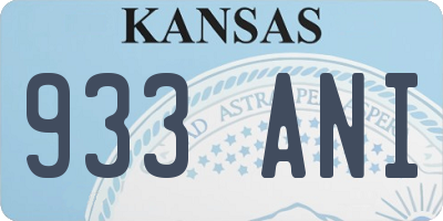 KS license plate 933ANI