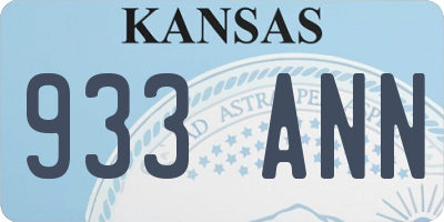 KS license plate 933ANN