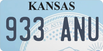 KS license plate 933ANU