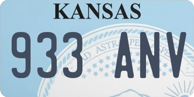 KS license plate 933ANV