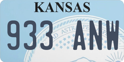 KS license plate 933ANW