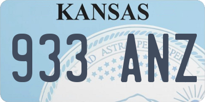 KS license plate 933ANZ