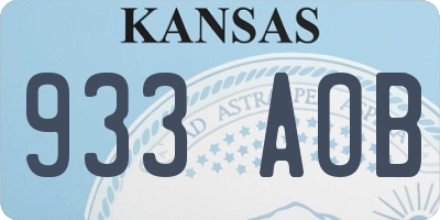 KS license plate 933AOB