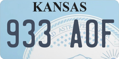 KS license plate 933AOF