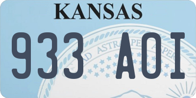 KS license plate 933AOI