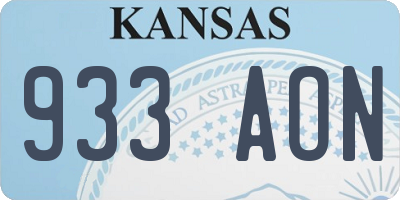 KS license plate 933AON