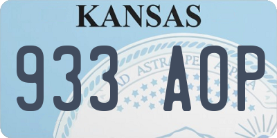 KS license plate 933AOP