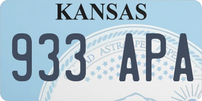 KS license plate 933APA