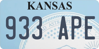 KS license plate 933APE