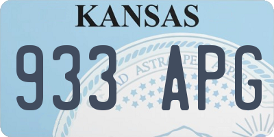 KS license plate 933APG