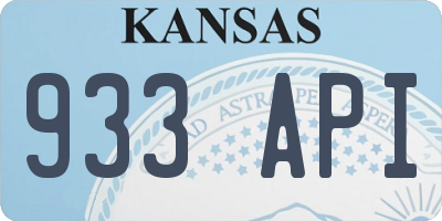 KS license plate 933API