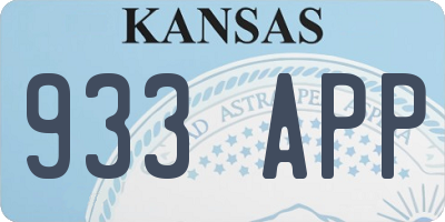 KS license plate 933APP