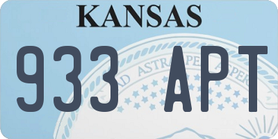 KS license plate 933APT