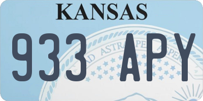 KS license plate 933APY