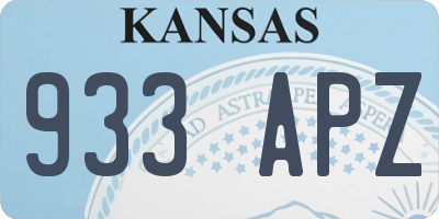 KS license plate 933APZ