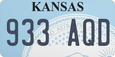 KS license plate 933AQD
