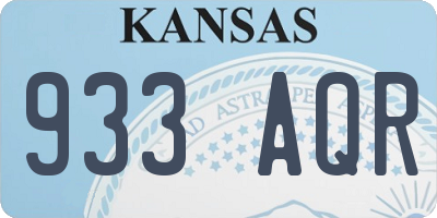 KS license plate 933AQR