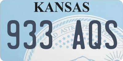KS license plate 933AQS