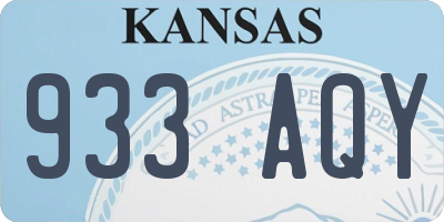 KS license plate 933AQY