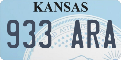 KS license plate 933ARA