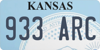 KS license plate 933ARC