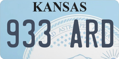 KS license plate 933ARD