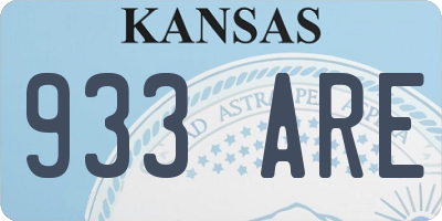 KS license plate 933ARE