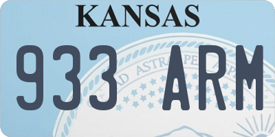 KS license plate 933ARM