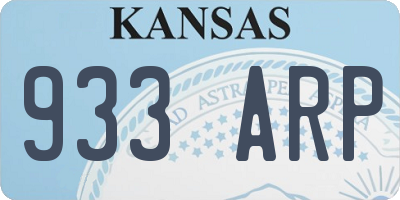 KS license plate 933ARP