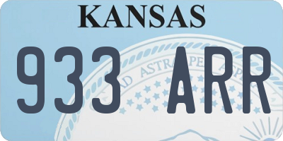 KS license plate 933ARR