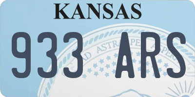 KS license plate 933ARS