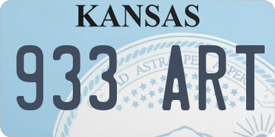 KS license plate 933ART
