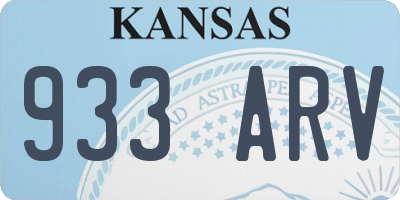 KS license plate 933ARV