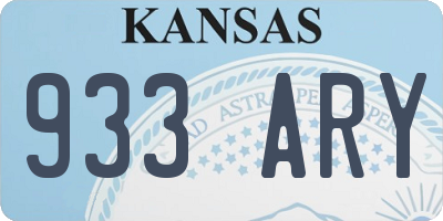 KS license plate 933ARY