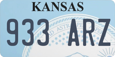KS license plate 933ARZ
