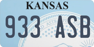 KS license plate 933ASB