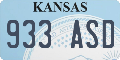 KS license plate 933ASD