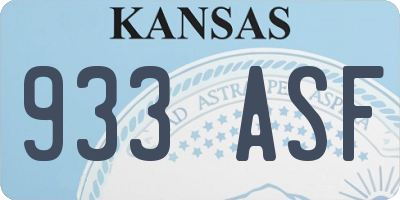 KS license plate 933ASF