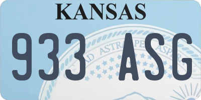 KS license plate 933ASG
