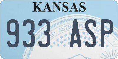KS license plate 933ASP