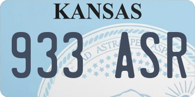 KS license plate 933ASR
