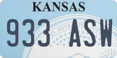 KS license plate 933ASW
