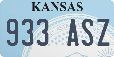 KS license plate 933ASZ