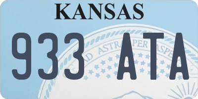 KS license plate 933ATA