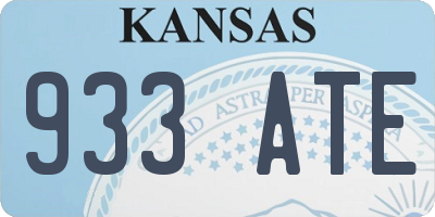 KS license plate 933ATE