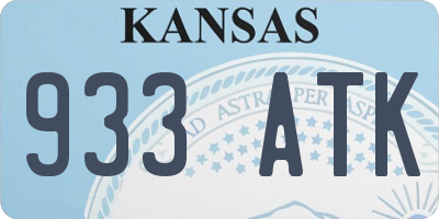 KS license plate 933ATK