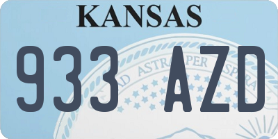KS license plate 933AZD