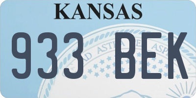 KS license plate 933BEK